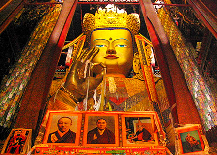 The statue of sitting Maitreya Buddha